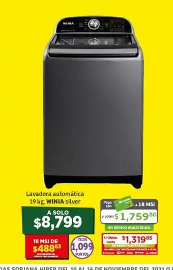 Lavadora Automatica 19kg WINIA Silver