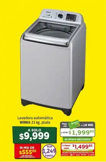Soriana Híper Lavadora Automatica WINIA 21kg Plata oferta