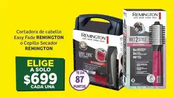 Cortadora de Cabello Easy Fade REMINGTON o Cepillo Secador REMINGTON