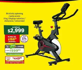Bicicleta Spinning Rueda Acera 8kg Display Calorias / Destancia / Velocidad