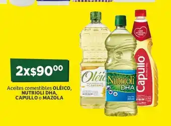 Soriana Híper Aceites Comestibles OLEICO, NUTRIOLI DHA CAPULLO o MAZOLA oferta