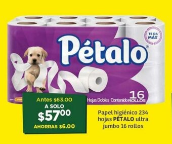 Soriana Híper Papel Higienico 234 Hojas PETALO Ultra Jumbo 16 Rollos oferta