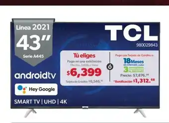 Sam's Club TCL 43" Smart TV UHD 4K oferta