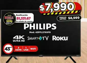 Bodega Aurrerá Smart tv phillips oferta