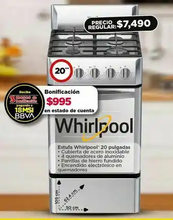 Bodega Aurrerá Estufa whirlpool oferta