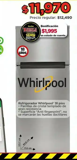 Bodega Aurrerá Refrigeradores whirlpool oferta