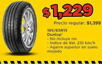 Bodega Aurrerá Llantas dunlop oferta