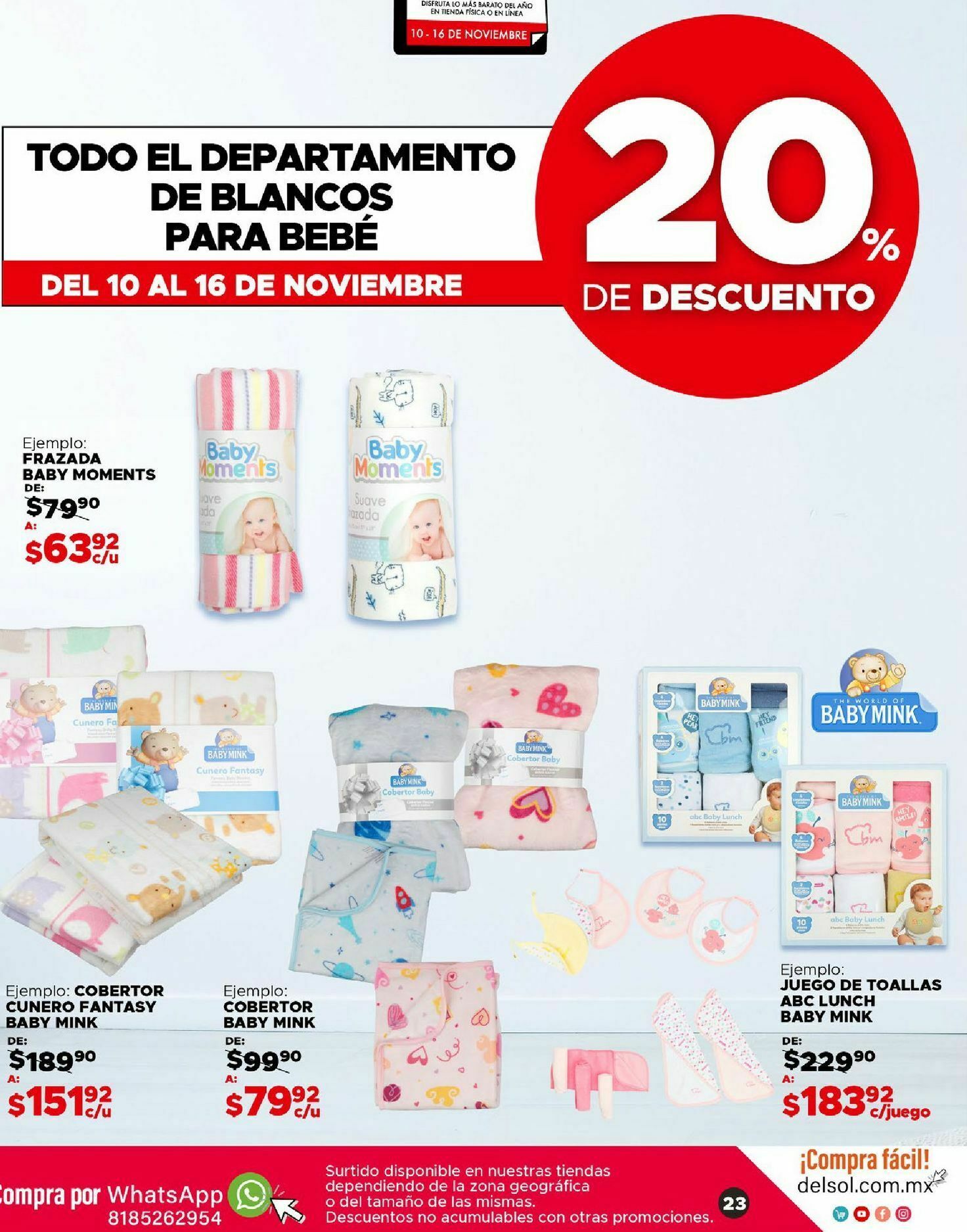 Ropa de cama de bebé oferta en Woolworth