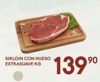 Alsuper Sirloin con hueso extra suave x kg oferta