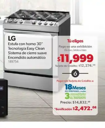 Sam's Club LG - Estufa Con Horno 30" oferta