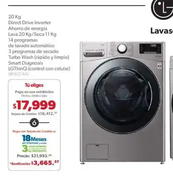 Sam's Club LG - 20kg Direct Drive Inverter oferta