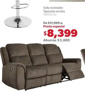 Sofa Reclinable Tapizado en Tela 980026722
