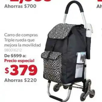 Member's Mark Carro de Compras Triple Rueda Que Mejora La Movilidad
