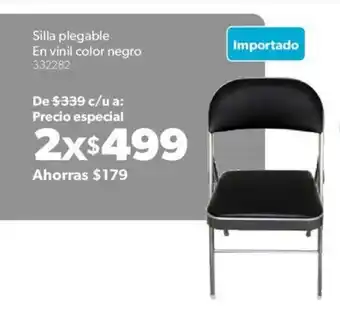 Sam's Club Silla Plegable En Vinil Color Negro oferta