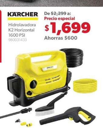 K'A'RCHER Hidrolavadora K2 Horizontal 1600 PSI