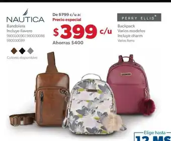 Sam's Club Nautica Bandolera Incluye llavero oferta