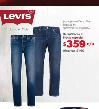 Sam's Club Levi's Jeans para niño y niña Tallas 5-14 oferta