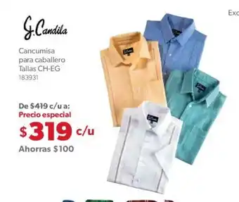 Sam's Club J.Candila Cancumisa para Caballero Tallas CH-EG oferta