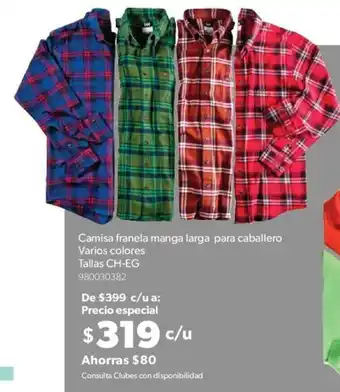 Camisa Franela Manga larga para Caballero Varios Colores Tallas CH-EG
