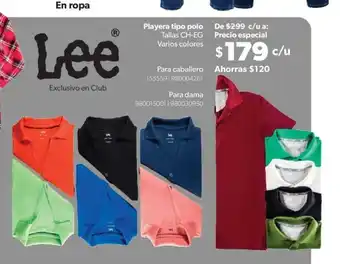 Sam's Club Lee Playera Top Polo Tallas CH-EG Varios Colores - Para Caballero / Para Dama oferta
