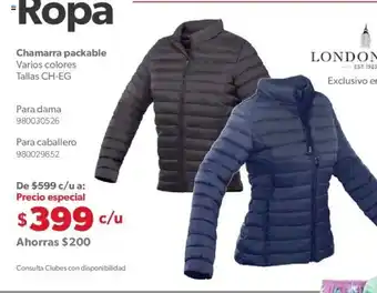 Sam's Club Ropa Chamarra Packable Varios Colores Tallas CH-EG - Para Dama - Para Caballero oferta