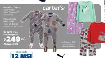 Sam's Club Mameluco Fleece Niño y Niña Tallas 6 Messes-5T - Pijama Fleece NIño y NIña Tallas 2T-8 Años oferta