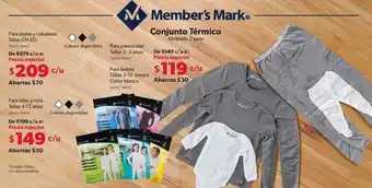Sam's Club Member's Mark Conjunto Termico Para Dama y Caballero Tallas CH-EG oferta