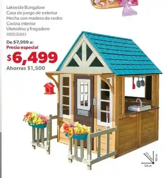 Sam's Club Lakeside Bungalow Casa de Juego de Exterior Hecha con Madera de Cedro Cocina Interior Utensilios y Fregadero oferta