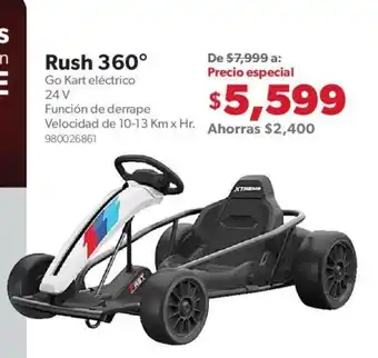 Sam's Club Rush 360 Go Kart Electrico 24V Funcion de Derrape Velocidad de 10-13Km x Hr oferta