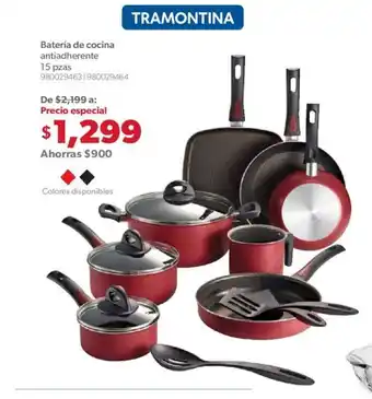 Sam's Club Tramontina Bateria de Cocina Antiadherente 15pzas oferta