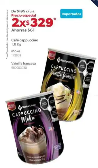 Sam's Club Cafe Cappuccino 1.8kg oferta