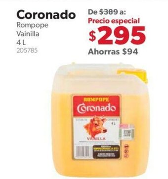 Sam's Club Coronado Rompope Vainilla 4L oferta