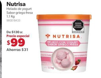 Sam's Club Nutrisa Helado de Yogurt Sabor Griego Fresa 1.1kg oferta
