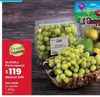Sam's Club Uva Verde Sin Semilla 1.36kg oferta