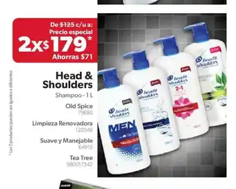 Sam's Club Head & Shoulders Shampoo 1L - Old Spice / Limpieza Renovadora / Sauve y Manejable / Tea Tree oferta