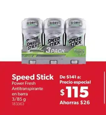 Sam's Club Speed Stick Power Fresh Antitranspirante en barra 3/85g oferta