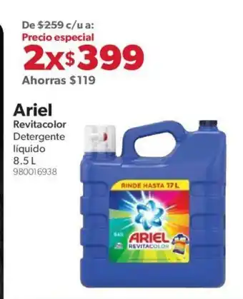 Sam's Club Ariel Revitacolor Detergente Liquido 8.5L oferta