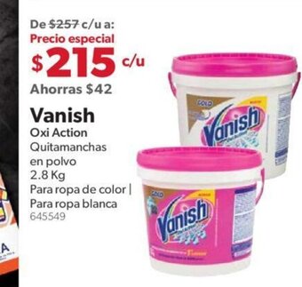 Sam's Club Vanish Oxi Action Quitamanchas en Polvo 2.8kg oferta