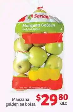 Soriana Híper Manzana - golden en bolsa oferta