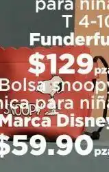 HEB Bolsa snoopy chica para niña marca disney oferta