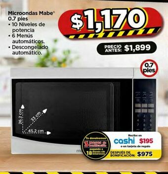 Bodega Aurrerá Horno de microondas mabe oferta