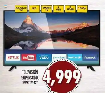 S-Mart Televisión Supersonic Smart TV 42" oferta