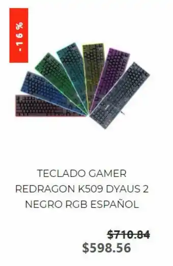 Mi pc Comunicaciones Teclado Gamer Redragon K509 Dyaus 2 Negro RGB Español oferta
