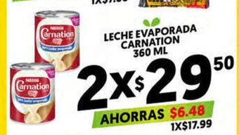 Merco Leche Evaporada Carnation 360ml oferta