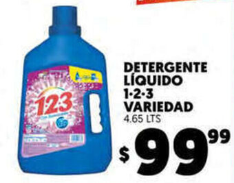 Detergente Liquido 1-2-3 Variedad 4.65LTS
