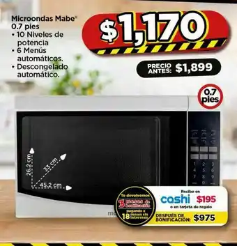 Bodega Aurrerá Horno de microondas mabe oferta