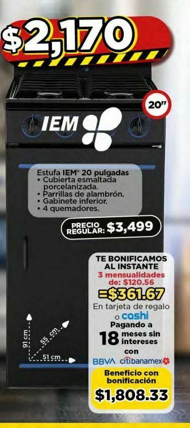Estufas y hornos con precios bajos en Bodega Aurrera