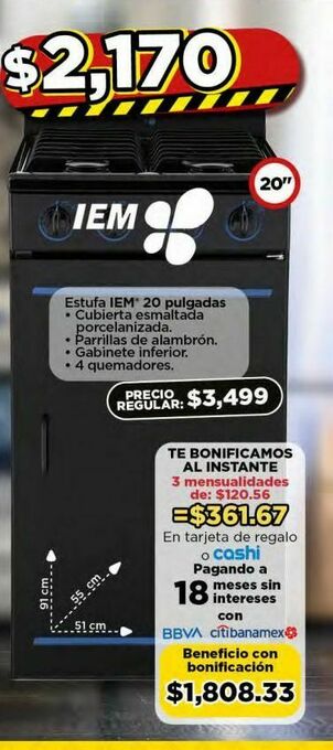 Bodega Aurrerá Estufa iem oferta
