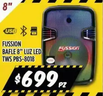 Fussion Bafle 8" Luz LED TWS PBS-8018