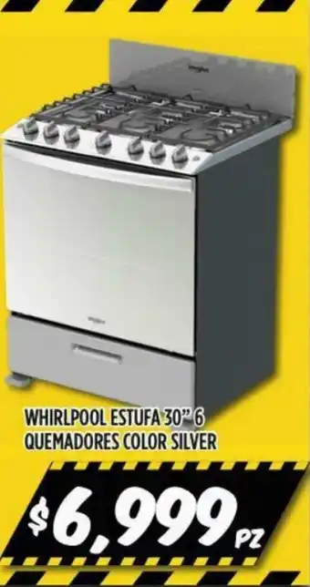 Mi Tienda del Ahorro Whirlpool Estufa 30" 6 Quemadores Color Silver oferta